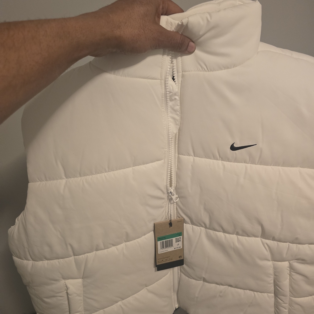Nike White Quilted Vest